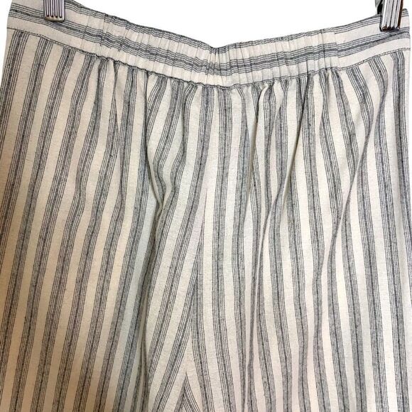 NWT Gilli Wide Leg, Linen Blend Striped Ankle Pants - Picture 8 of 13